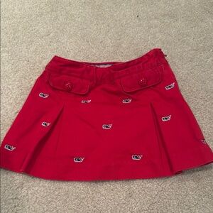 Vineyard Vines Red A-Line Mini Skirt with Pleats